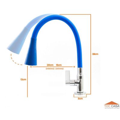 Torneira Mesa Emborrachada Azul Cônico - (ef)