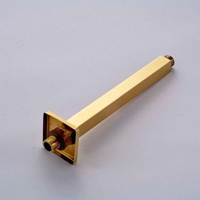 Ducha Chuveiro Inox Teto Slim Dourado 20X20 Quadrado Suporte