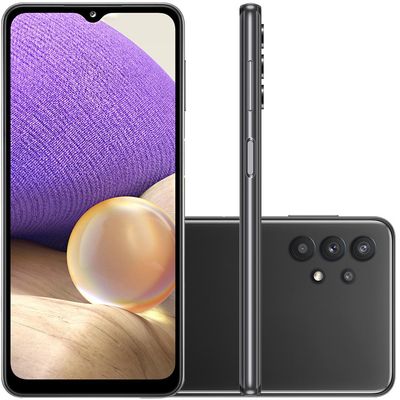 Celular Samsung Galaxy A32 Preto 128GB Tela 6.4" 4GB RAM Câmera Quádrupla 64MP + 8MP + 5MP + 2MP