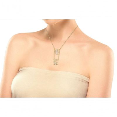 Colar Escapulário Longo Nossa Senhora Aparecida Banhado Ouro 18k - 80cm