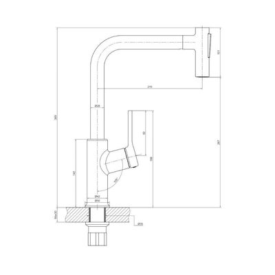 Torneira Monocomando Com Bica Extensível Rizen - Brava