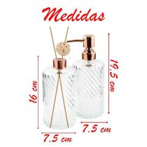 Jogo Dispenser E Recipiente De Aromas Em Vidro Espiral Bronze