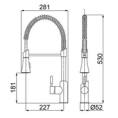 Torneira Misturador Monocomando Lorenzetti Lorenkitchen 2266 C76 De Bancada Com Ducha Cromada