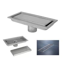 Ralo Linear Oculto Inox 20cm Invisivel Banheiro Lavabo Lavanderia Anti Odor Resistente Seguro