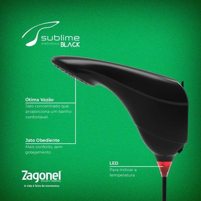 Ducha Eletrônica Sublime 220v - Zagonel Preto