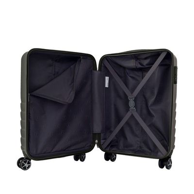 Mala de Bordo Abs para Viagem Ika Flex Cadeado Tsa Embutido Rodas Duplas 360º - Grafite, P