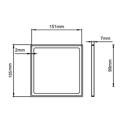 Porta Grelha Linear Elleve Quadrado 4188 15x15 Black Matte