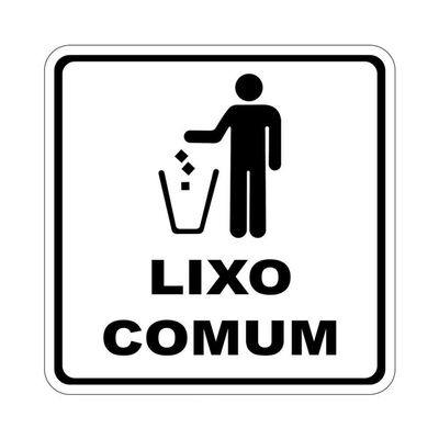 Etiquetas Adesivas Lixo Reciclavel E Comum 2Pçs 15X15Cm Branco