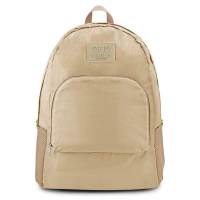 Mochila Dobrável Para Viagem Estampa Lisa Jacki Design Creme