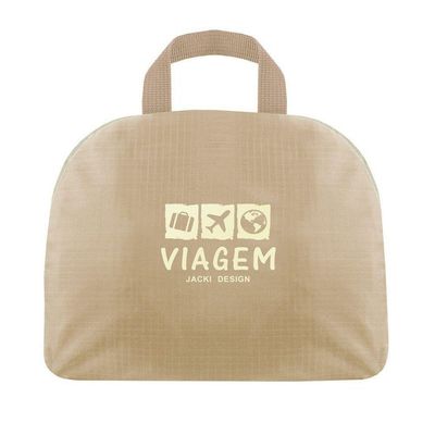 Mochila Dobrável Para Viagem Estampa Lisa Jacki Design Creme