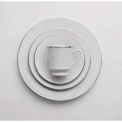 Conjunto De Xícara De Café Com Pires 06 Peças Prata