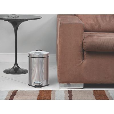 Lixeira Tramontina Brasil Com Pedal 5l Redonda Inox 94538105