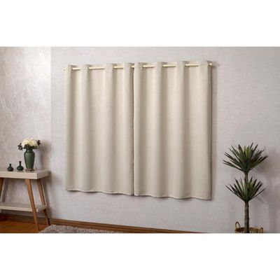 Cortina Blackout 3 Metros Tilia Varão 3,0 X 2,7 M Sala Quarto - Bege