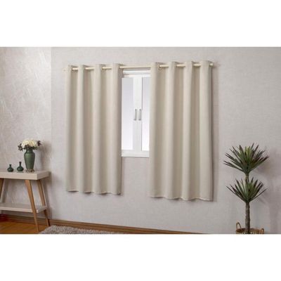 Cortina Blackout 3 Metros Tilia Varão 3,0 X 2,7 M Sala Quarto - Bege