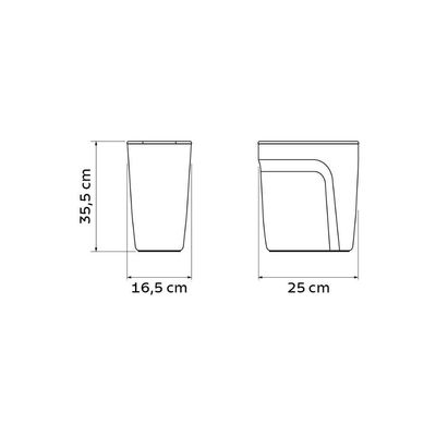 Lixeira Tramontina Compact Em Polipropileno Cinza Com Tampa Basculante 10,5 L