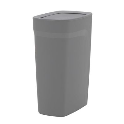 Lixeira Tramontina Compact Em Polipropileno Cinza Com Tampa Basculante 10,5 L