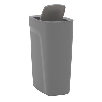 Lixeira Tramontina Compact Em Polipropileno Cinza Com Tampa Basculante 10,5 L