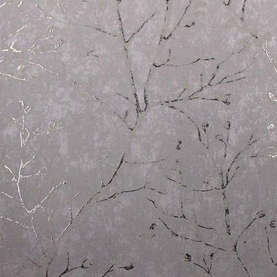 Papel De Parede White Swan Folhagem Cinza Ws100902r