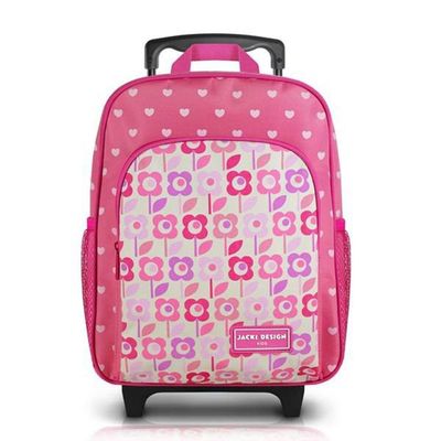 Mochila Com Rodinhas Tamanho Pequeno Sapeka Jacki Design Rosa - Flor