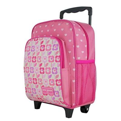 Mochila Com Rodinhas Tamanho Pequeno Sapeka Jacki Design Rosa - Flor
