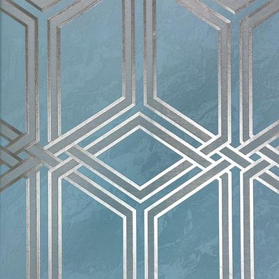 Papel De Parede White Swan Geométrico Azul Ws100003r