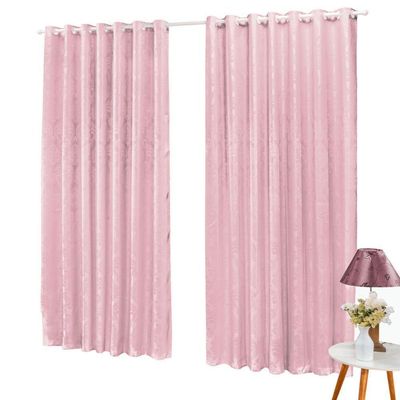 Cortina Jacquard 3,0 X 2,7m Sala Quarto Rosa