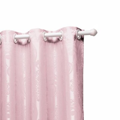 Cortina Jacquard 3,0 X 2,7m Sala Quarto Rosa