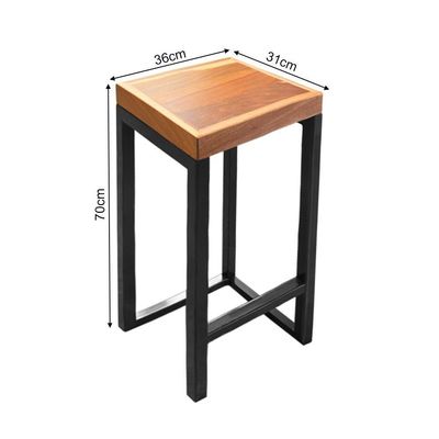 Kit 6 Banquetas Bistro Premium Estilo Industrial Preto