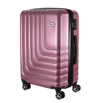 Mala De Viagem Média Abs Expansível Ika Flex Cadeado Tsa Embutido Rodas Duplas 360 Rosê M