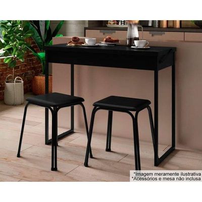 Kit 2 Banqueta de Cozinha 1748 2 Banquetas Preto - Carraro