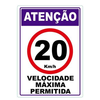 Velocidade Máxima Permitida Adesivo 20Km Por Hora Vermelho