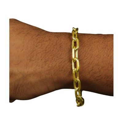 Pulseira 8mm Cadeado Alongado Moeda Antiga Cadiadu