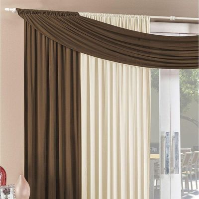 Cortina Alana 4,00M X 2,50M Tabaco Com Palha Tecido Malha Para Sala Ou Quarto