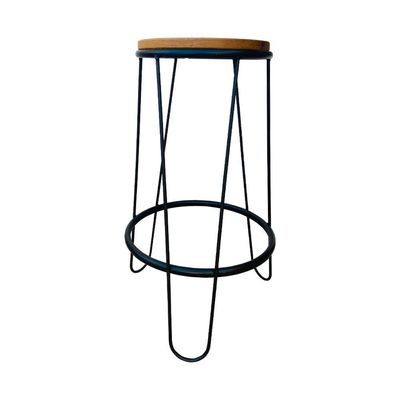 Kit 2 Banquetas Banco Guatemala Estilo Industrial Preto 70cm Preto