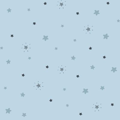 Papel De Parede Fofura Baby Estrelas Azul E Cinza Ff4040