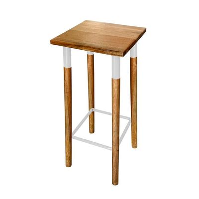 Kit 2 Banquetas Bistro Industrial Colors Ferro E Madeira Maciça - Branca Branco