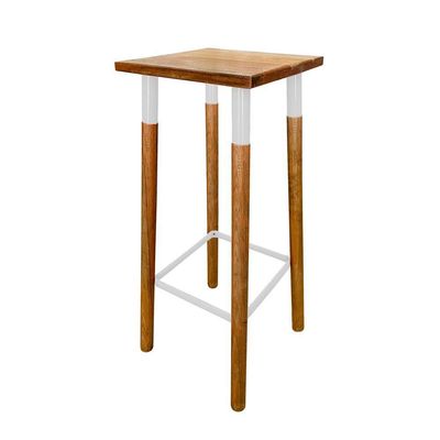 Kit 2 Banquetas Bistro Industrial Colors Ferro E Madeira Maciça - Branca Branco