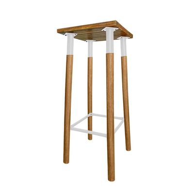 Kit 2 Banquetas Bistro Industrial Colors Ferro E Madeira Maciça - Branca Branco