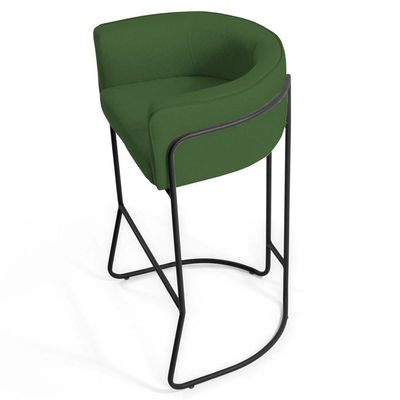 Banqueta Base Aço Preto Betina A-89 Corano Verde - Domi
