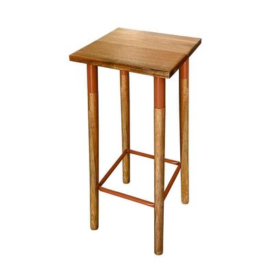 Kit 2 Banquetas Bistro Industrial Colors Ferro E Madeira Maciça - Cobre Marrom