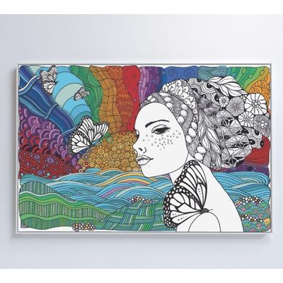 Quadro Mulher Gravura 90x60 Cm Adesivo Fotográfico