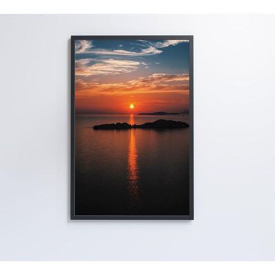 Quadro Por Do Sol No Mar 2 60x90 Cm Adesivo Fotográfico