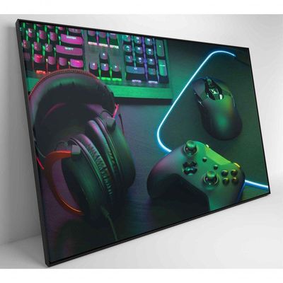 Quadro Estação De Trabalho Gamer 90x60 Cm Adesivo
