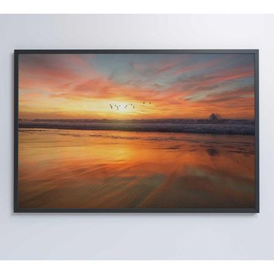 Quadro Litoral No Pôr Do Sol 90x60 Cm Adesivo Fotográfico