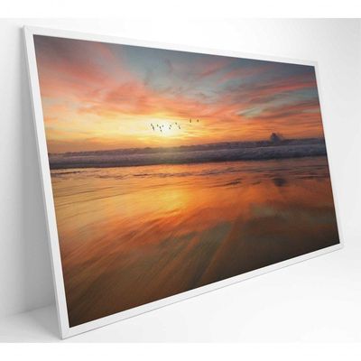Quadro Litoral No Pôr Do Sol 90x60 Cm Adesivo Fotográfico