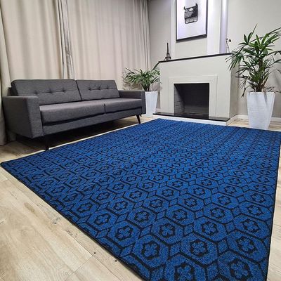 Tapete Carpete Sala Quarto Elegante Geométrico 2,00 X 2,50 Titulos Cor Azul