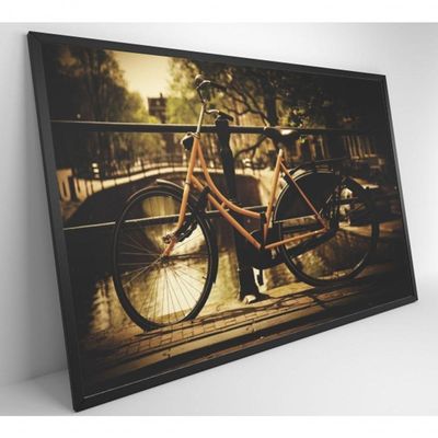 Quadro Bicicleta Na Ponte 60x40 Cm Vidro Impresso