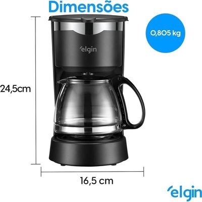 Cafeteira Elétrica Gournet 15 Xícaras 127V 675W Preta Elgin