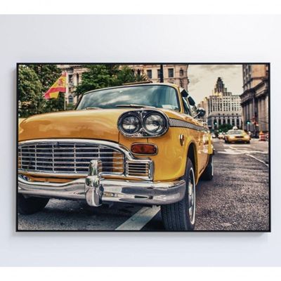 Quadro Táxi Carros Clássicos 90x60 Cm Adesivo Fotográfico