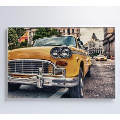 Quadro Táxi Carros Clássicos 90x60 Cm Adesivo Fotográfico